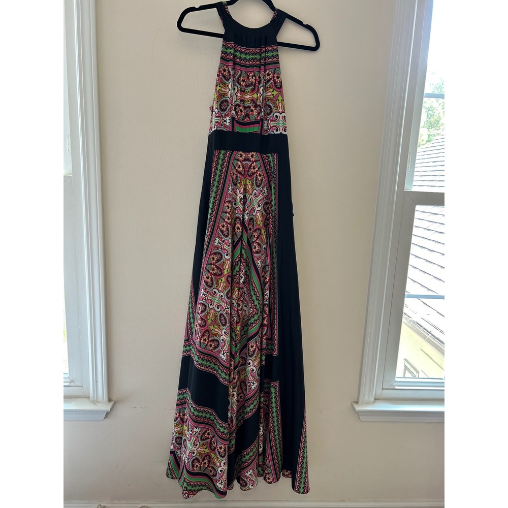 Eliza J Maxi‎ Dress Halter Neck Paisley Print Party Cocktail Event 6